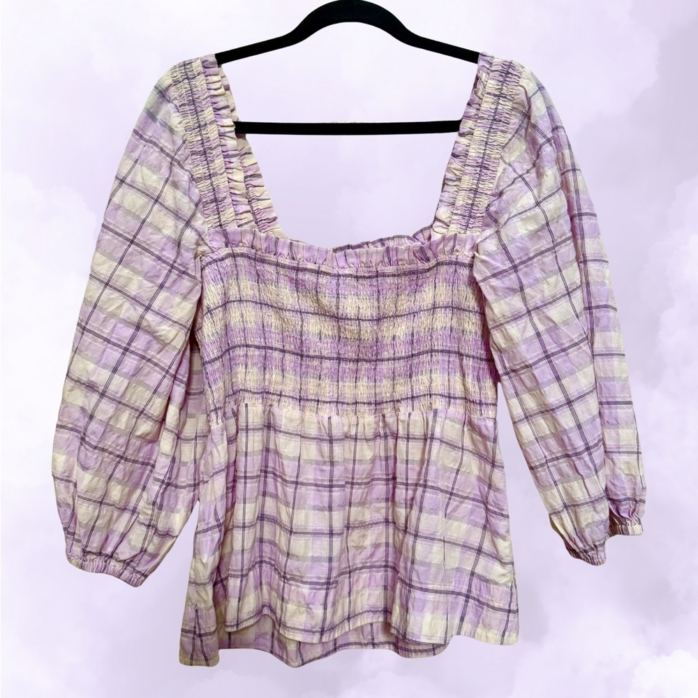 Ganni Plaid Top